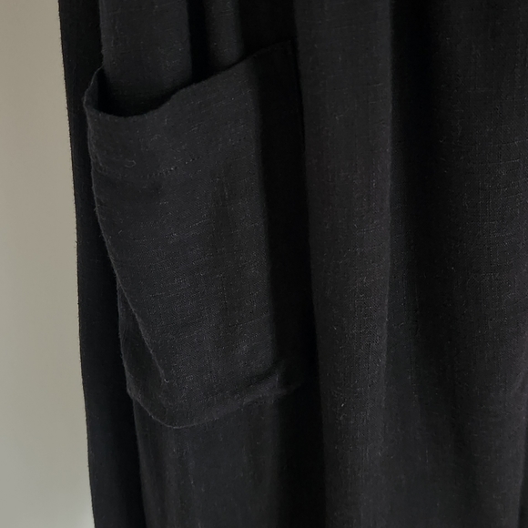 Linen Button front Catina midi dress by Buffalo David Bitton Sz M Black - Picture 11 of 14
